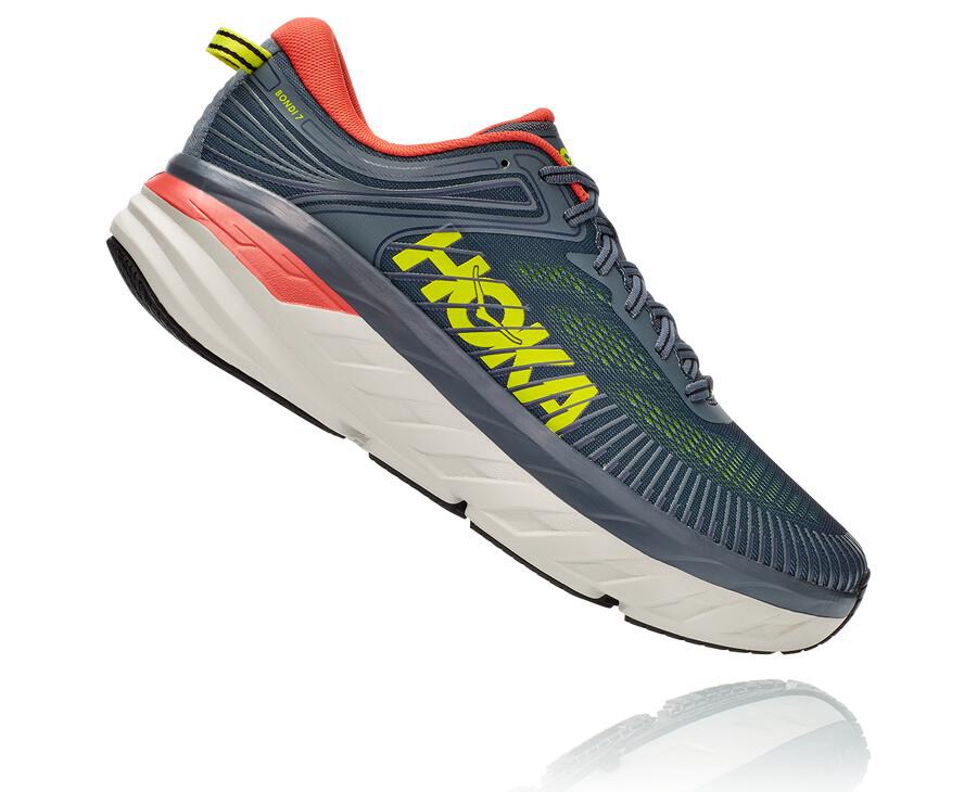 Hoka One One Mens Running Shoes - Bondi 7 - Navy - WUOJ70214